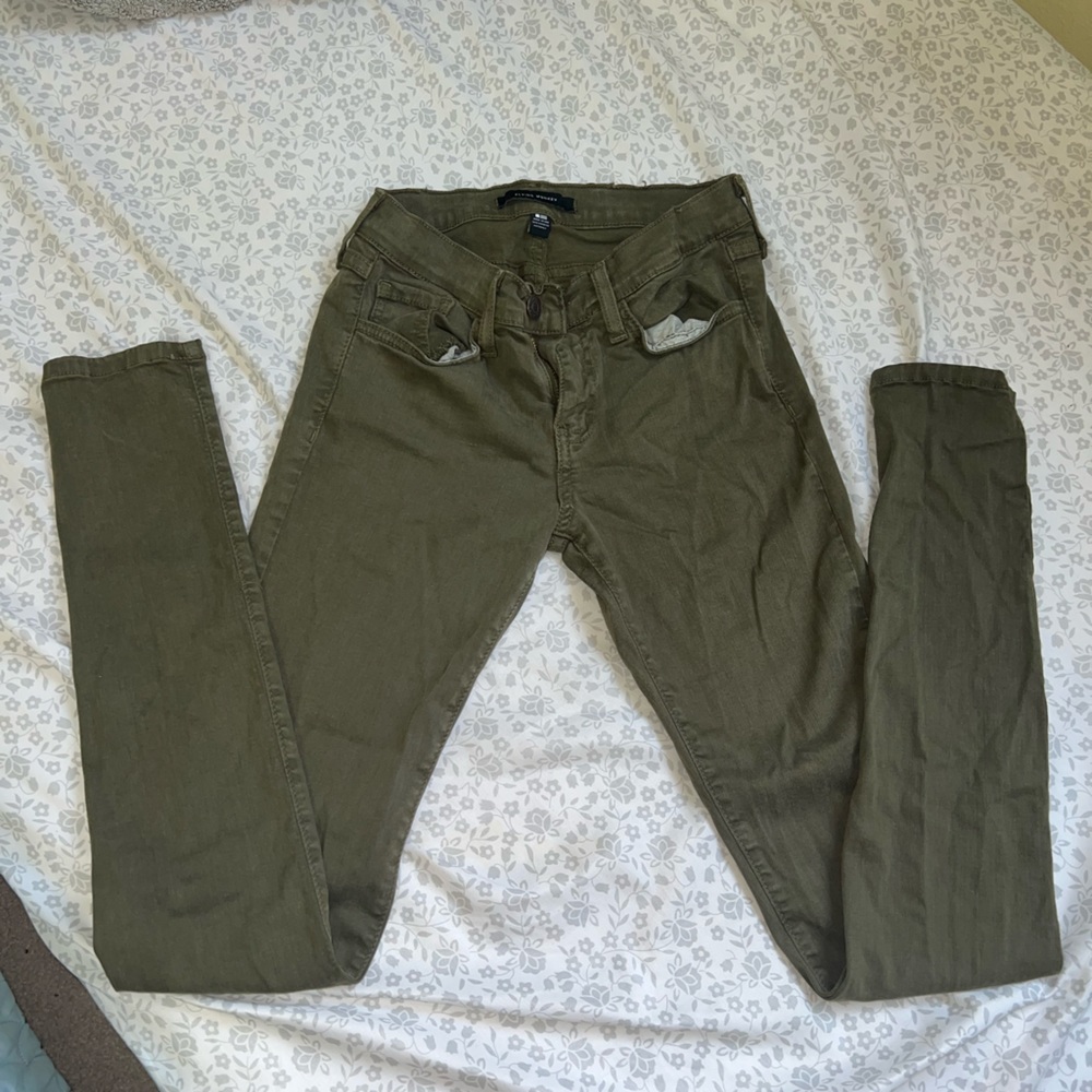 Flying monkey navy green skinny jeans